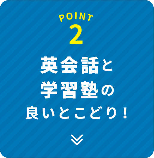 POINT 2 英会話と学習塾の良いとこどり！